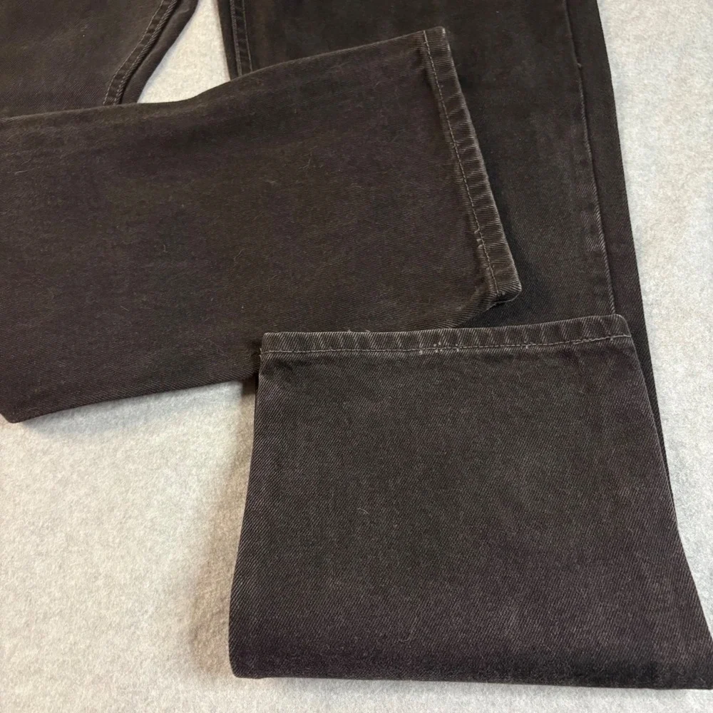 Vintage 1999 Levis 505 Solid Black Jeans No Labels Rare Button 217 Canada 32x32